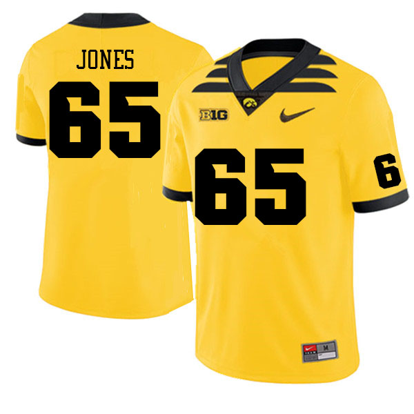 Men #65 Logan Jones Iowa Hawkeyes College Football Jerseys Sale-Gold